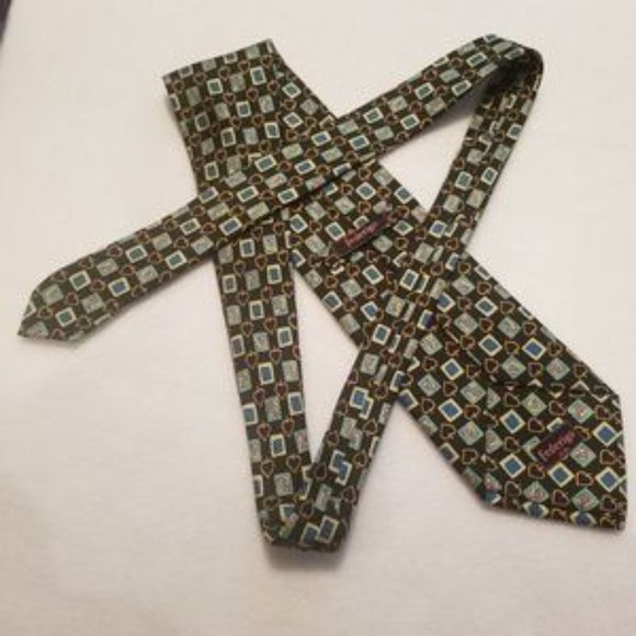 Federigo Spades Pattern Men's Tie - Picture 2 of 5